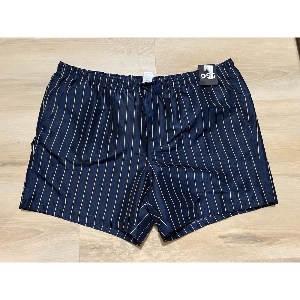 NWT DSG Mens XXL Rec Short Pinstripe University‎ Navy Relaxed Fit Mesh Lined